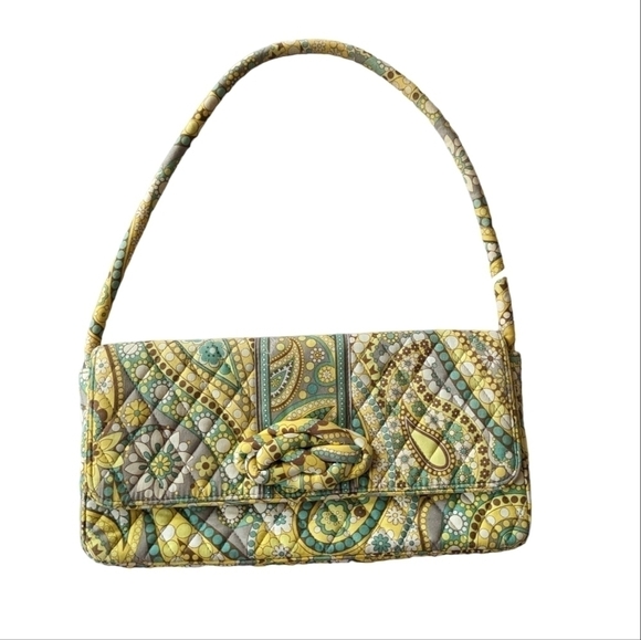 😄 Vera Bradley 2011 Lemon Parfait Small Hand Bag Satchel Purse - Picture 1 of 6